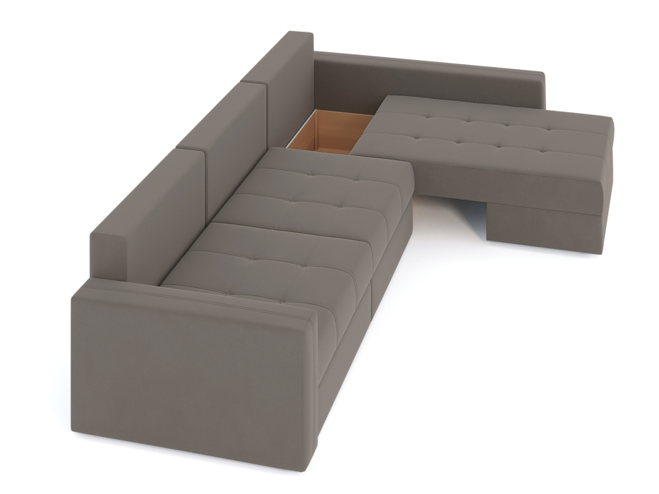 Диваны угловые в гостиную, Диван-кровать угловой Брест 3 секции еврокнижка, велюр