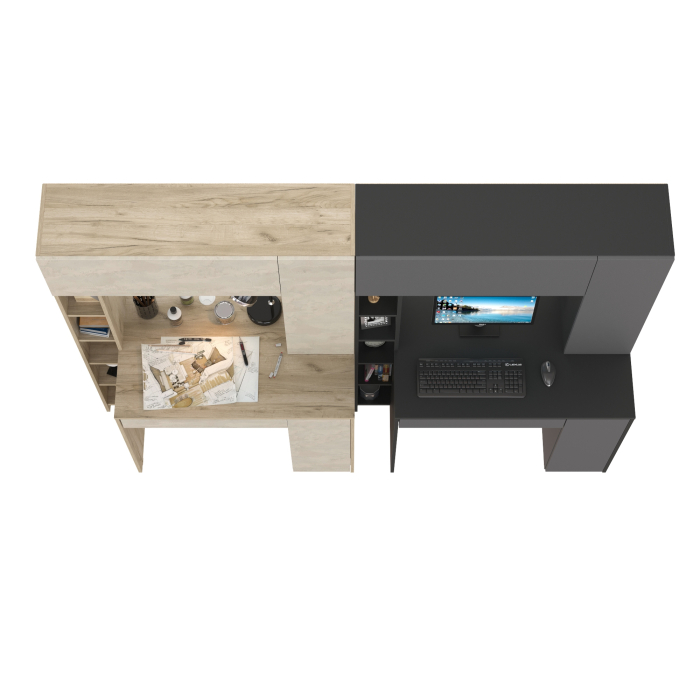 Прямые компьютерные столы, Два стола для домашнего офиса Mobi Комфорт 12.71