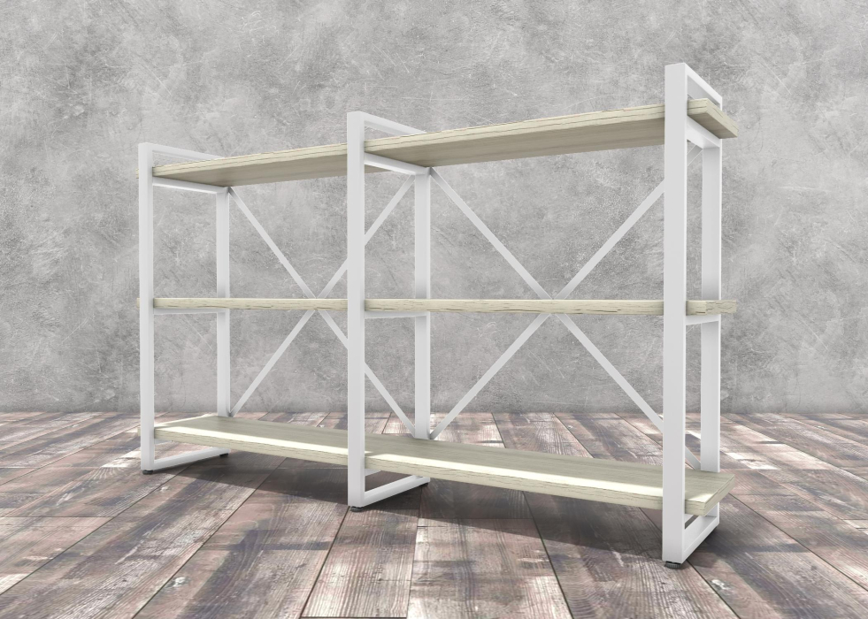 Стеллажи, Стеллаж Айсберг Лофт 160х102-3 белый