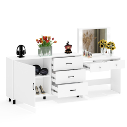 Косметический столик с лампочками СТ-5 и комод-тумба 122-1504