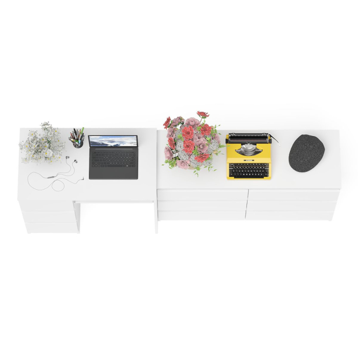 Домашние кабинеты, Комод Мори МК1200 6-ть ящиков со столом компьютерным МС-6 левым