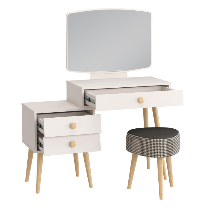 С зеркалом, Банкетка на трёх ножках Ева и трюмо в спальню Афина