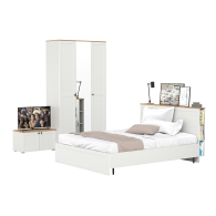 Спальные гарнитуры, Спальня из кровати 1600 с ортопедом и шкафа для одежды Остин 13.336.03 и тумбы две дверки