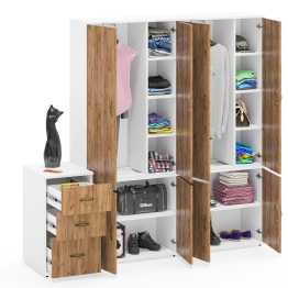 Мебель для офиса из двух платяных шкафов Лидер-8 20Б и подкатной тумбы 3.16