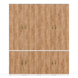 Мебельная стенка из четырёх узких шкафов с вешалкой для одежды и полкой Лидер-8