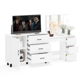 Комод-тумба 122-1204 и столик косметический с лампочками Сура