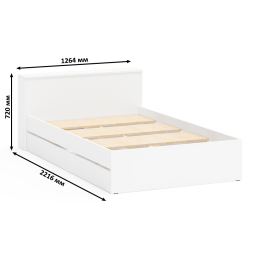 Кровать с ящиками полутораспальная Ксения 1200 и туалетный столик с подсветкой Сура