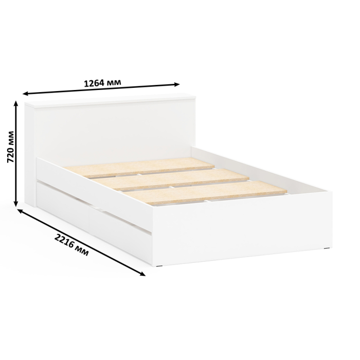 Спальные гарнитуры, Кровать с ящиками полутораспальная Ксения 1200 и туалетный столик с подсветкой Сура