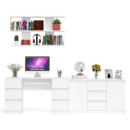 Двухтумбовый стол компьютерный с ящиками МС-2 с тумбой-комодом и полкой 1200 Мори