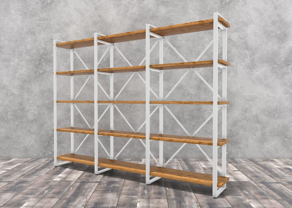 Стеллажи, Стеллаж Айсберг Лофт 240х182-4 белый