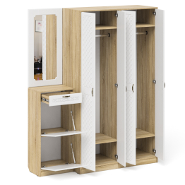 Модульная мебель в прихожую П-6 № 14 МДФ фрезеровка ромб