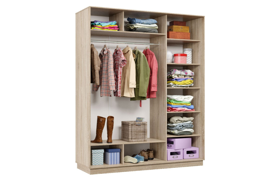 Шкафы-купе 3-х дверные, Шкаф-купе Премьер 24 (11ЗГ;11ЗГ;11ЗГ) фасады зеркало графит/трёхдверный/Профиль чёрный муар