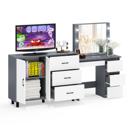 Комод-тумба 123-1204 и столик косметический с подсветкой и зеркалом Сура