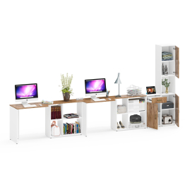 Лидер-8 модульная мебель для офиса из столов с пеналом и тумбой.