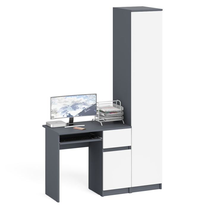 Домашние кабинеты, Компьютерный стол МС-1 правый с пеналом на 400 Мори