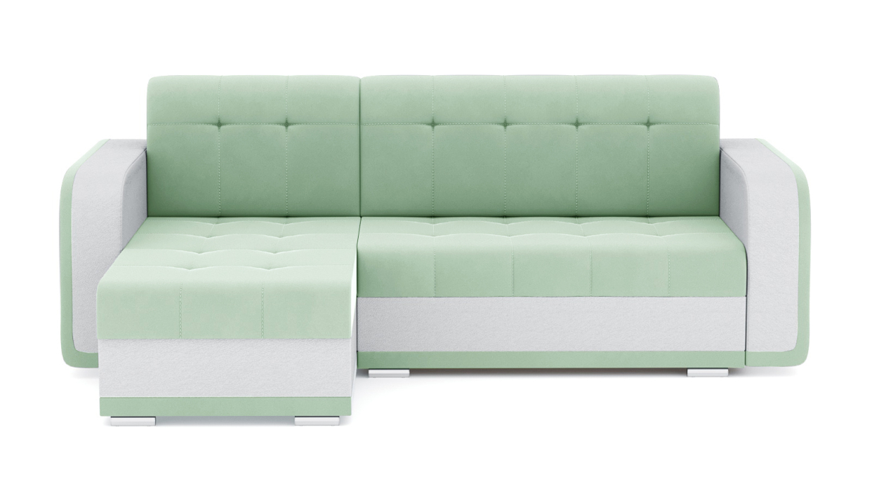 Диваны угловые в гостиную, Диван-кровать угловой Генри еврокнижка, велюр+кож.зам