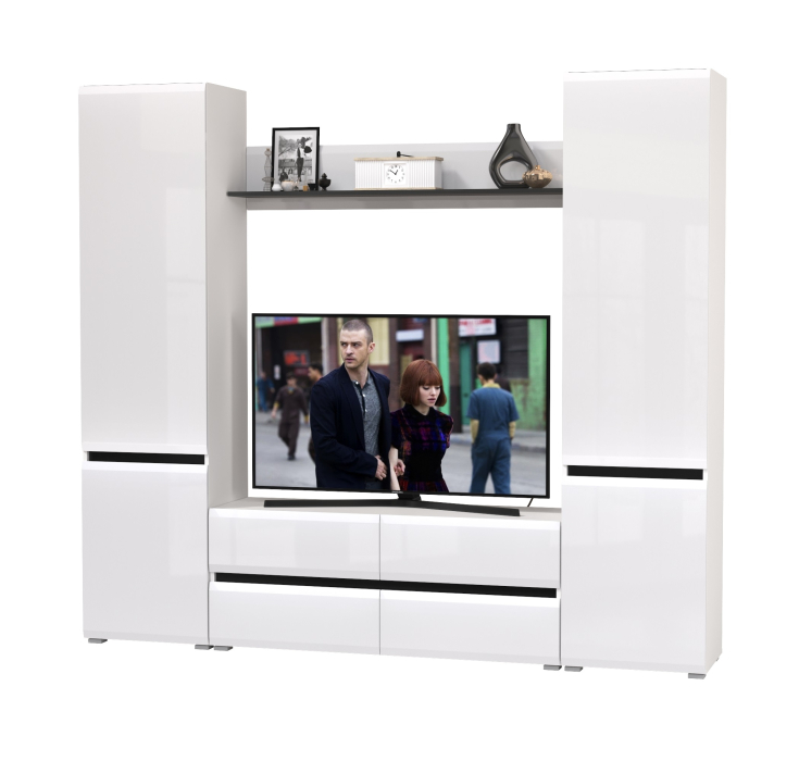 Стенки для гостиной, Сидней тумба для ТВ с полочкой и двумя шкафами с дверками
