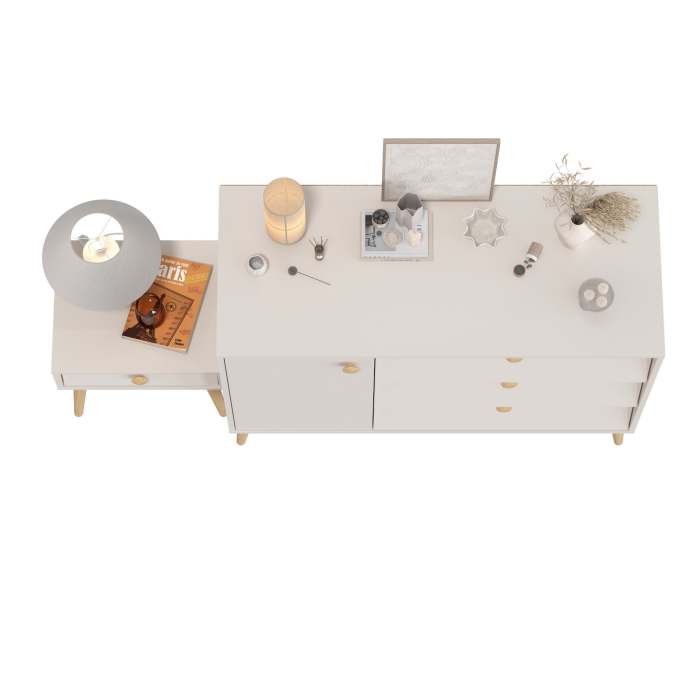 Комоды, Комод с дверкой и тремя ящиками и тумба прикроватная Афина