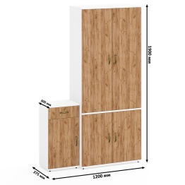 Широкий шкаф 20Б Лидер-8 и тумба с ящиком и дверкой