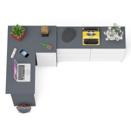 Комод Мори 1200 6 ящиков и компьютерный угловой стол МС-16 правый