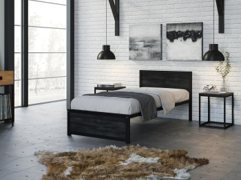 Кровать Титан Лофт 90 без ящиков (черный)