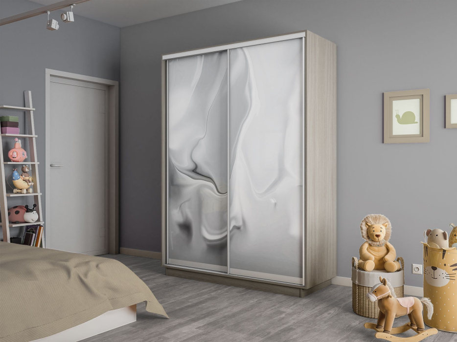 Шкафы-купе 2-х дверные, Шкаф-купе Экспресс 2-х дверный Фотопечать Шелк Стекла 160х60х220