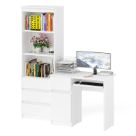 Домашние кабинеты, Стол компьютерный с ящиком и дверкой МС-1 левый со стеллажом МСТ600 Мори