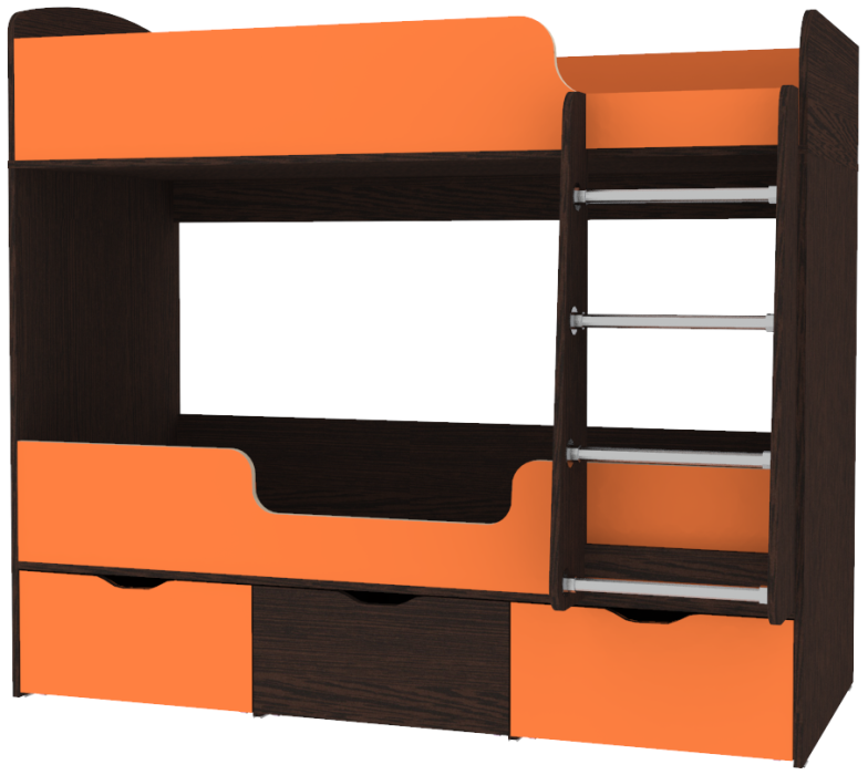 Для подростков, Кровать двухъярусная Малыш Двойняшка, Венге