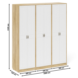 Три широких шкафа с дверками в прихожую П-6 МДФ фрезеровка прованс