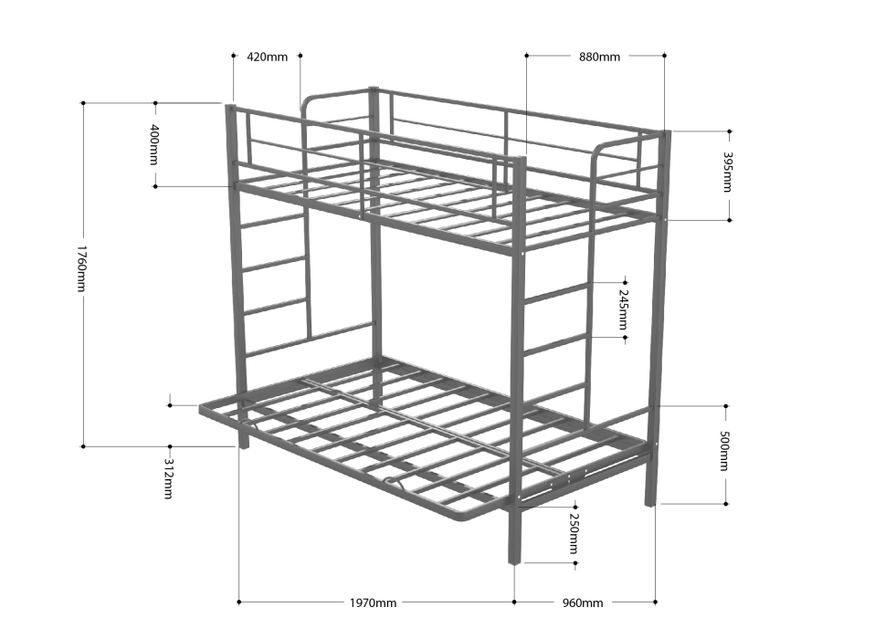 Для подростков, Двухъярусная кровать-диван Дакар 1 ящики Венге