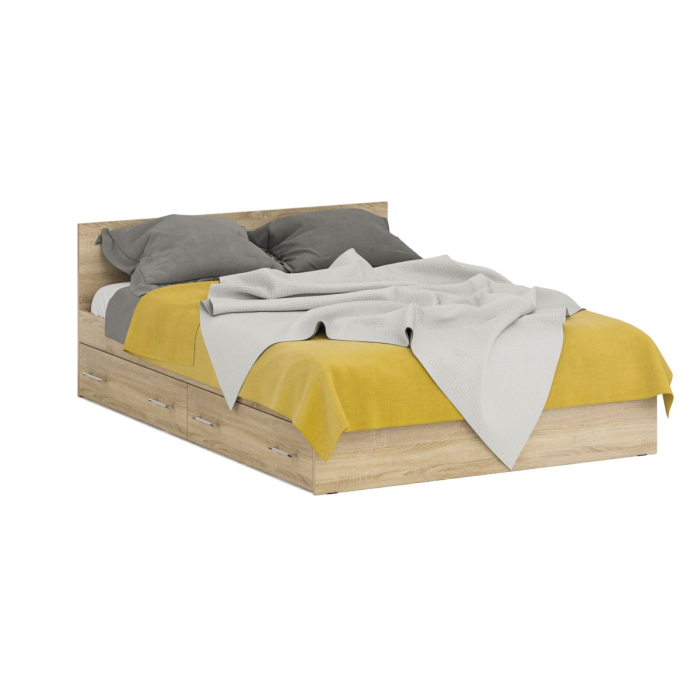 Спальные гарнитуры, Двуспальная Кровать с ящиками 1400 с пеналом Стандарт