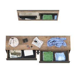 Две тумбы для обуви с сиденьем и зеркалом Трувор