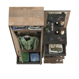 Шкаф для прихожей с тумбой для обуви и зеркалом Трувор