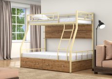 Для подростков, Двухъярусная кровать Раута ящики полка дуб ватан