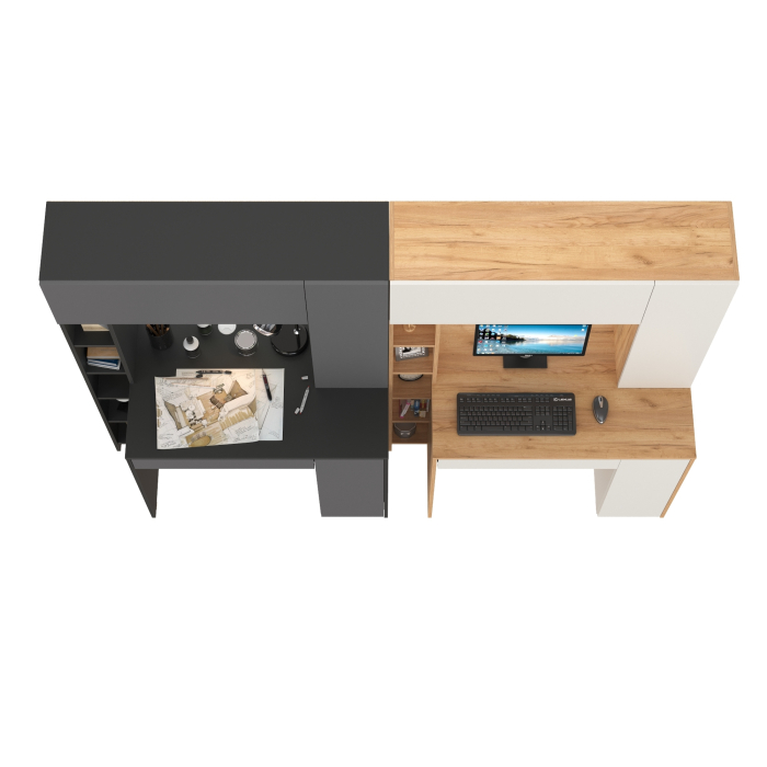 Прямые компьютерные столы, Два стола для домашнего офиса Mobi Комфорт 12.71