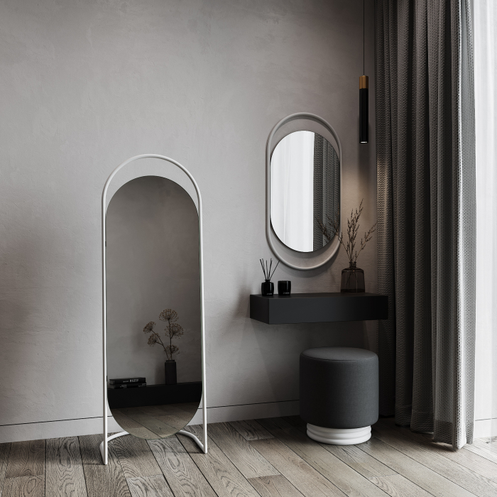 Зеркала в спальню, Напольное зеркало GENGLASS Evelum в металлической раме