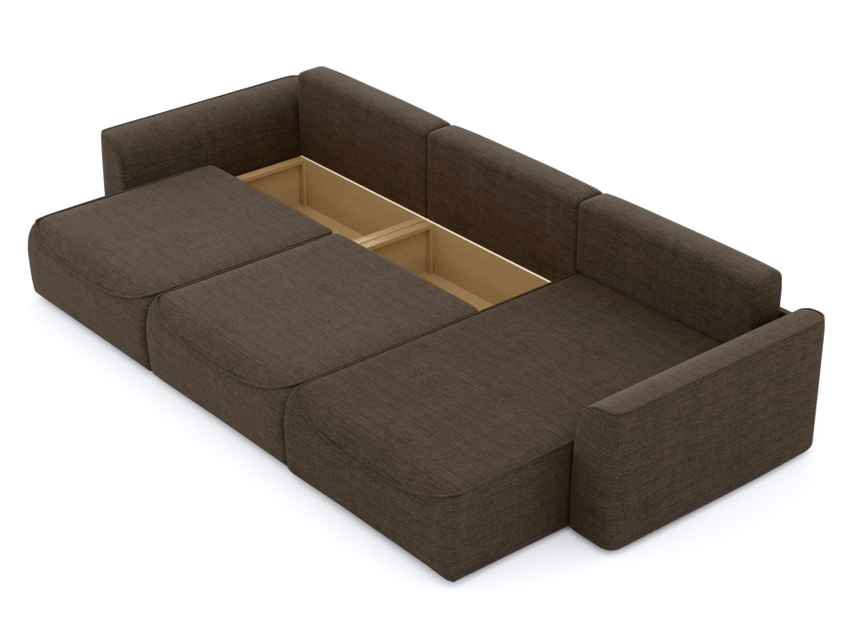 Диваны угловые в гостиную, Диван-кровать угловой Рафаэль 3 секции еврокнижка НПБ, рогожка Люкс