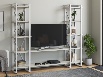 Стеллаж Айсберг Лофт 200х182-4 белый