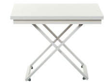 Обеденные столы, Стол-трансформер Cross (глянец/ опоры белые)