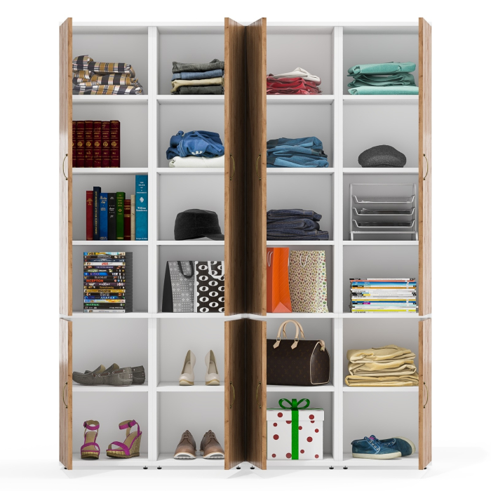 Шкафы распашные, Стенка для четырёх пеналов для хранения вещей или документов для офиса Лидер-8