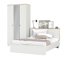 Шкаф для одежды с зеркалом Остин с кроватью Остин с ортопедическим основанием