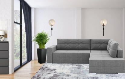 Диван-кровать угловой Леос НПБ, рогожка