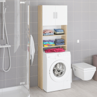 Пеналы, Шкаф для стиральной машинки в ванную с полками и дверками РВК