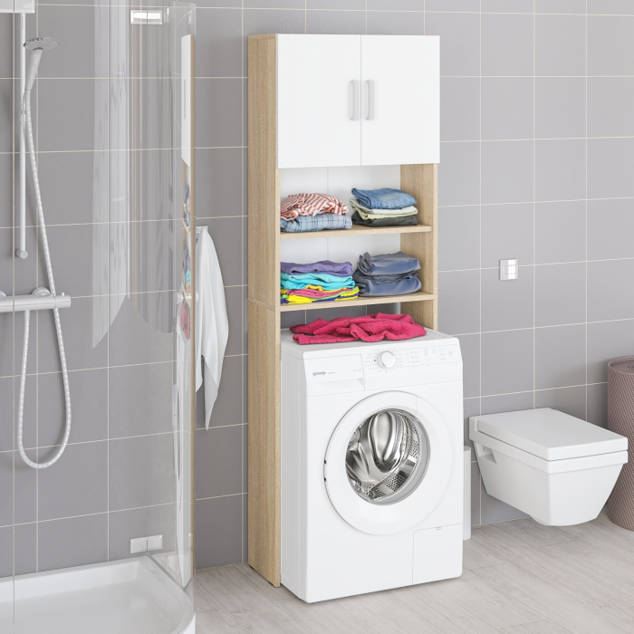 Пеналы, Шкаф для стиральной машинки в ванную с полками и дверками РВК