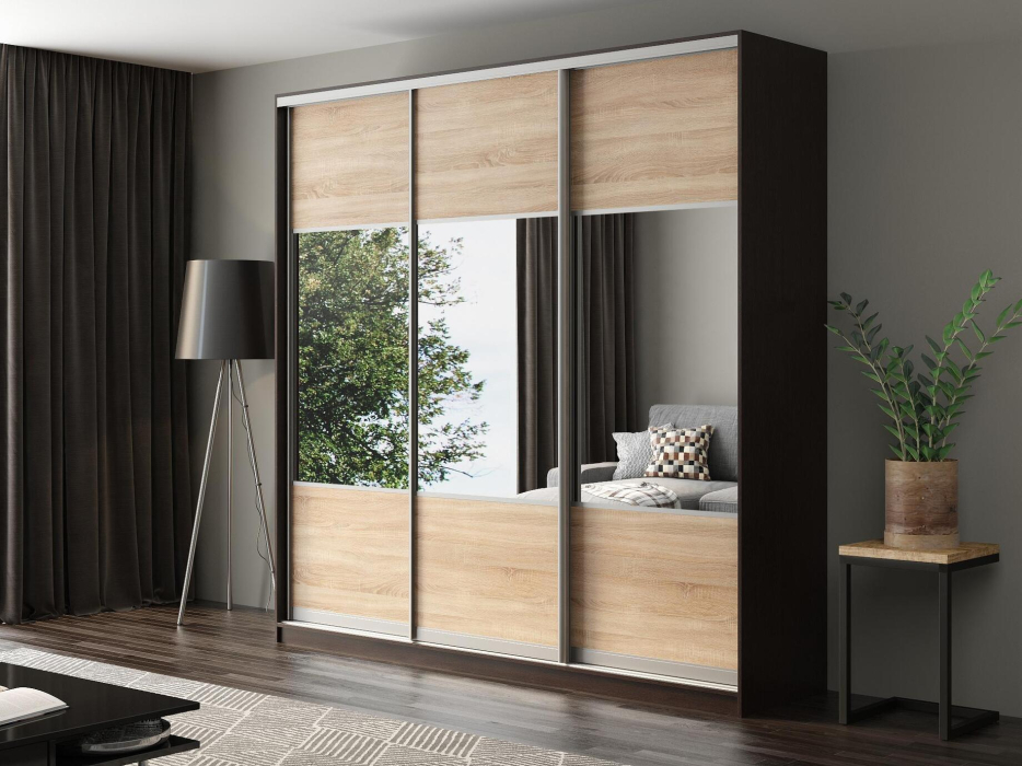 Шкафы-купе, Шкаф-купе Айсберг 230 ВЕНГЕ (сонома/комбинированный)