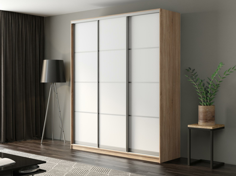 Шкафы-купе, Шкаф-купе Айсберг 210 СОНОМА (белый/глухой)