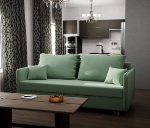 Прямой диван Комфорта,еврокнижка,велюр