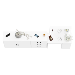 Косметический столик Сура с зеркалом и подсветкой и с тумбой-комодом 123-1604