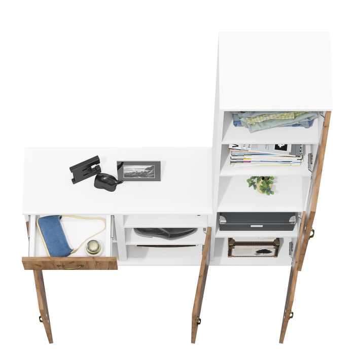 Домашние кабинеты, Набор для домашнего офиса из пенала и двух разных тумб Лидер-8.