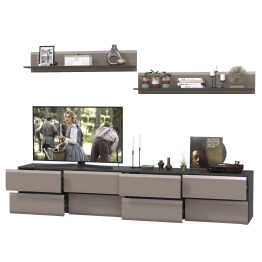 Большая ТВ-тумба Сидней с двумя навесными полочками